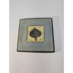 Vintage 2000 RUCHIKA MADAN artist botanical leaf art tile